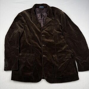 Polo By Ralph Lauren Blazer Mens 2XL Brown Corduroy 3 Button Sport Coat Jacket